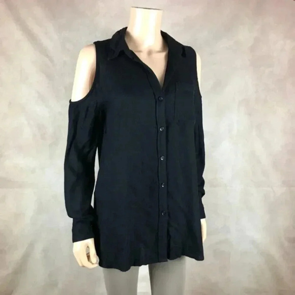 Urban Outfitters Cold-Shoulder Button Front Top MEDIUM - Picture 4 of 6